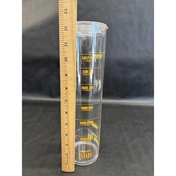 Bacardi Mixing Beaker Banana Fizz Berry Punch Banana Clear Acrylic Advertising - Picture 7 of 8